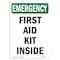 Signmission OSHA Emergency Sign, 10" Height, Rigid Plastic, First Aid Kit Inside, Portrait, EM-P-V-10484 OS-EM-P-710-V-10484 - alternate 1